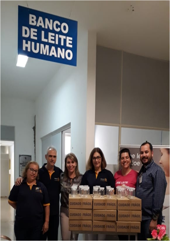 Doação de 200 vidros para coleta de leite humano para o Banco de Leite de Araçatuba